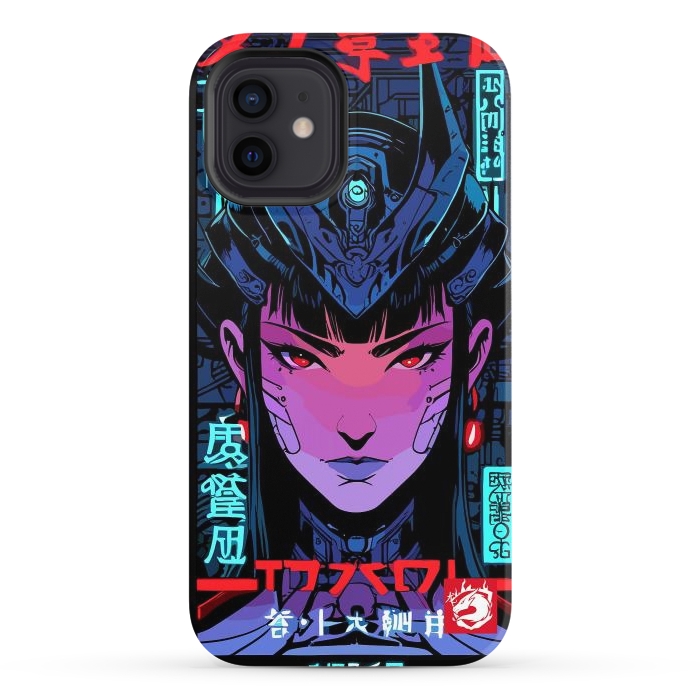 iPhone 12 StrongFit Blue Woman Cyborg by LM2Kone