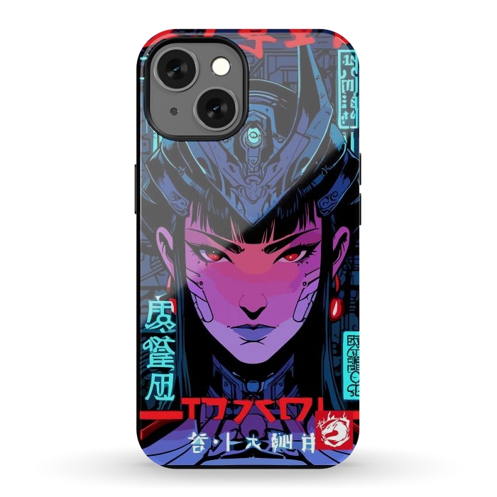 iPhone 13 StrongFit Blue Woman Cyborg by LM2Kone