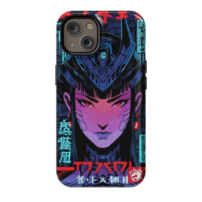 iPhone 14 StrongFit Blue Woman Cyborg by LM2Kone