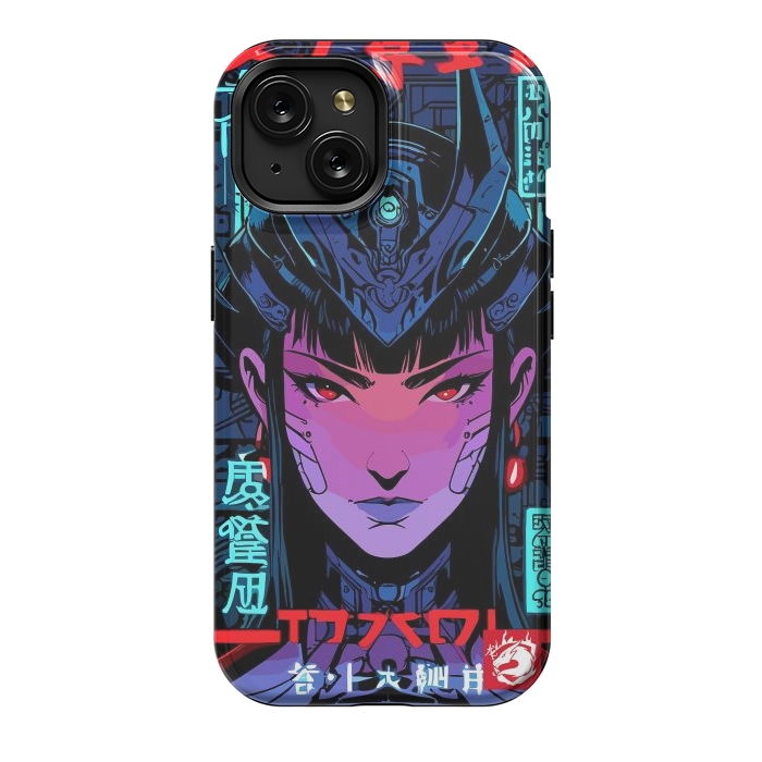 iPhone 15 StrongFit Blue Woman Cyborg by LM2Kone