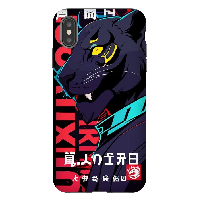 iPhone Xs Max StrongFit Cyberpunk Blue Panther by LM2Kone