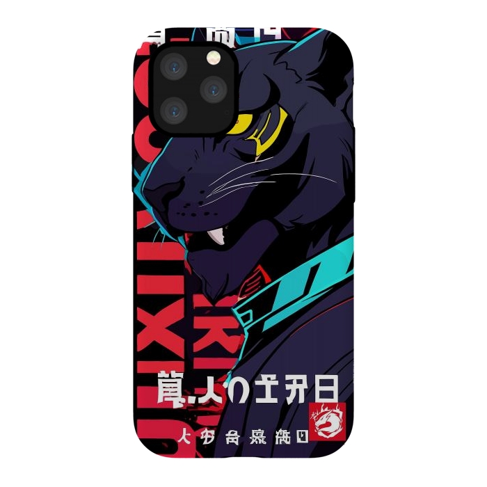 iPhone 11 Pro StrongFit Cyberpunk Blue Panther by LM2Kone