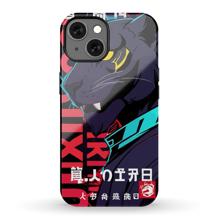 iPhone 13 StrongFit Cyberpunk Blue Panther by LM2Kone