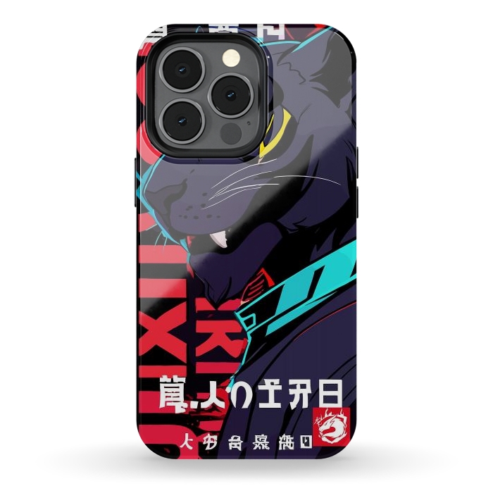 iPhone 13 pro StrongFit Cyberpunk Blue Panther by LM2Kone