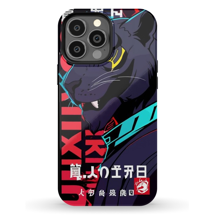 iPhone 13 Pro Max StrongFit Cyberpunk Blue Panther by LM2Kone