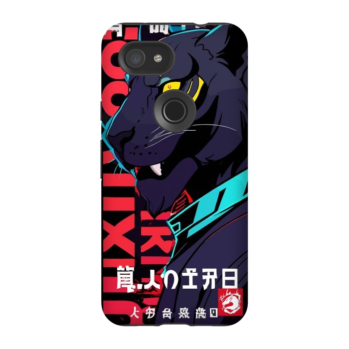 Pixel 3A StrongFit Cyberpunk Blue Panther by LM2Kone