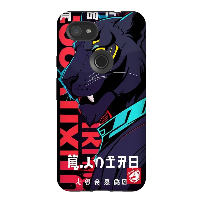 Pixel 3AXL StrongFit Cyberpunk Blue Panther by LM2Kone