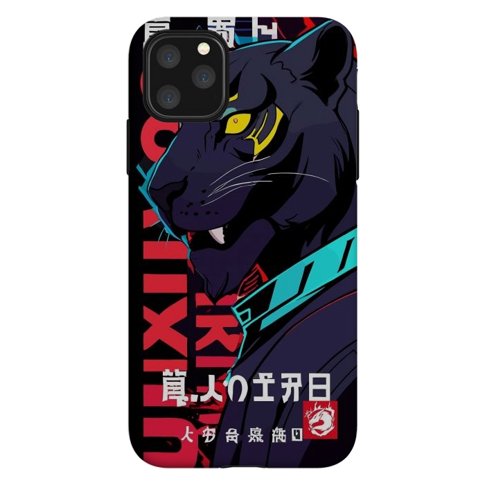 iPhone 11 Pro Max StrongFit Cyberpunk Blue Panther by LM2Kone