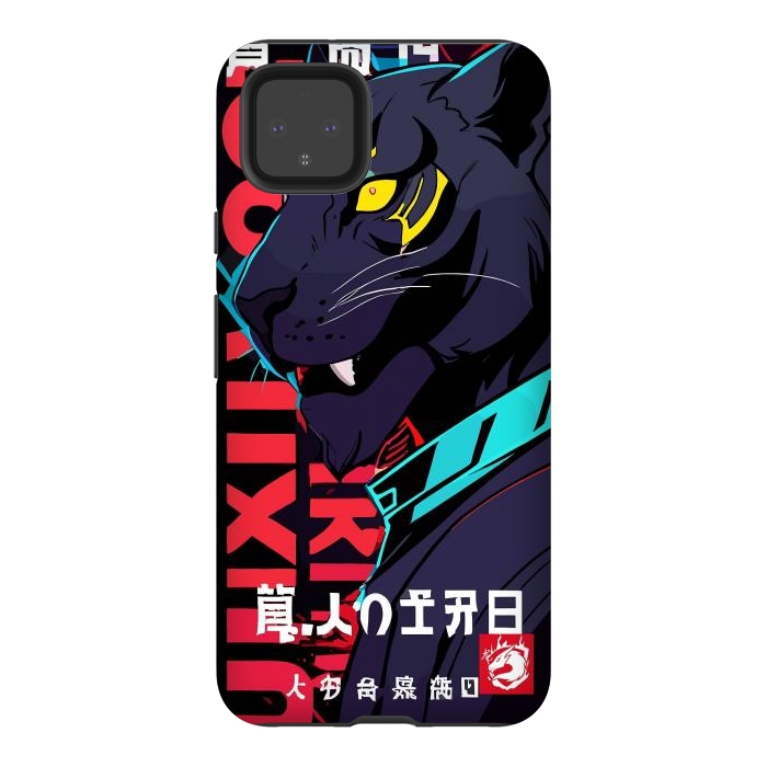 Pixel 4XL StrongFit Cyberpunk Blue Panther by LM2Kone