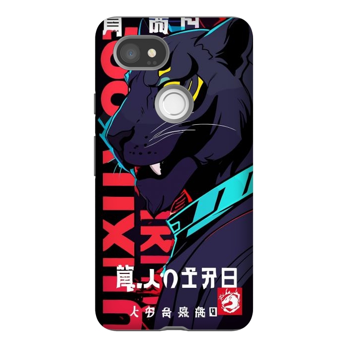 Pixel 2XL StrongFit Cyberpunk Blue Panther by LM2Kone