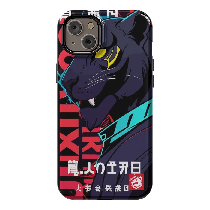 iPhone 14 Plus StrongFit Cyberpunk Blue Panther by LM2Kone