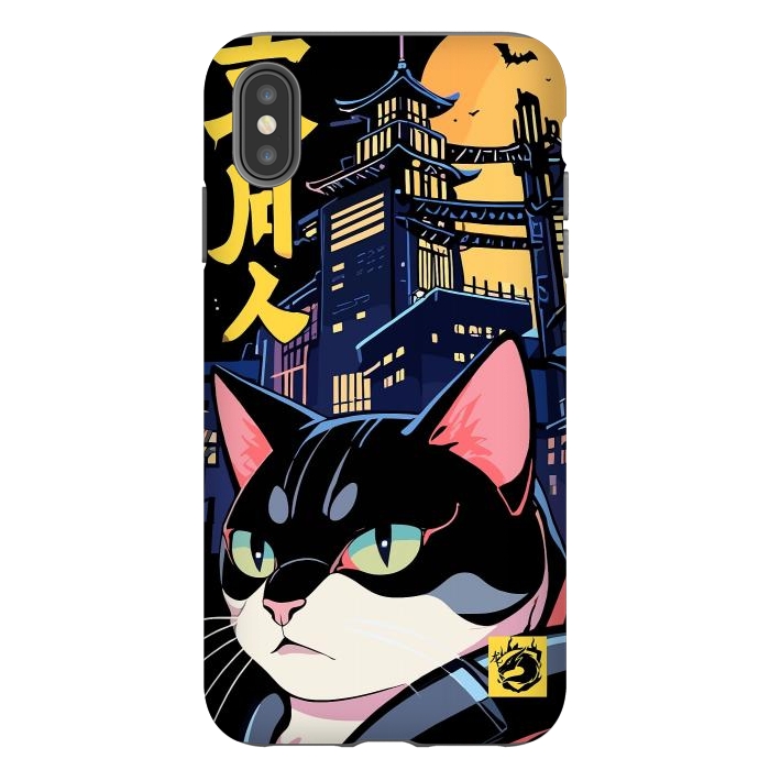 iPhone Xs Max StrongFit Halloween Cat Japan by LM2Kone