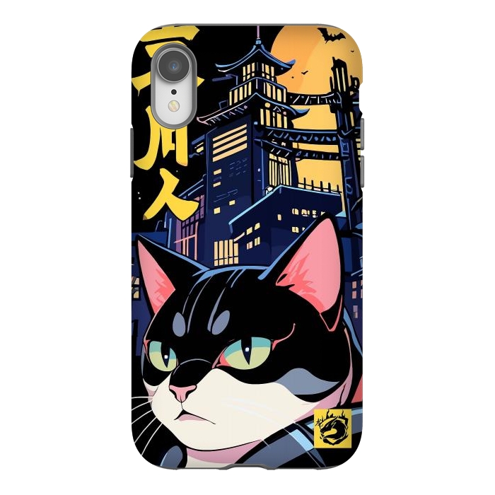 iPhone Xr StrongFit Halloween Cat Japan by LM2Kone