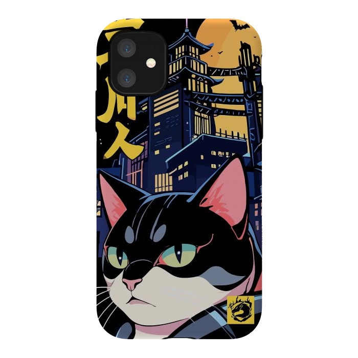 iPhone 11 StrongFit Halloween Cat Japan by LM2Kone