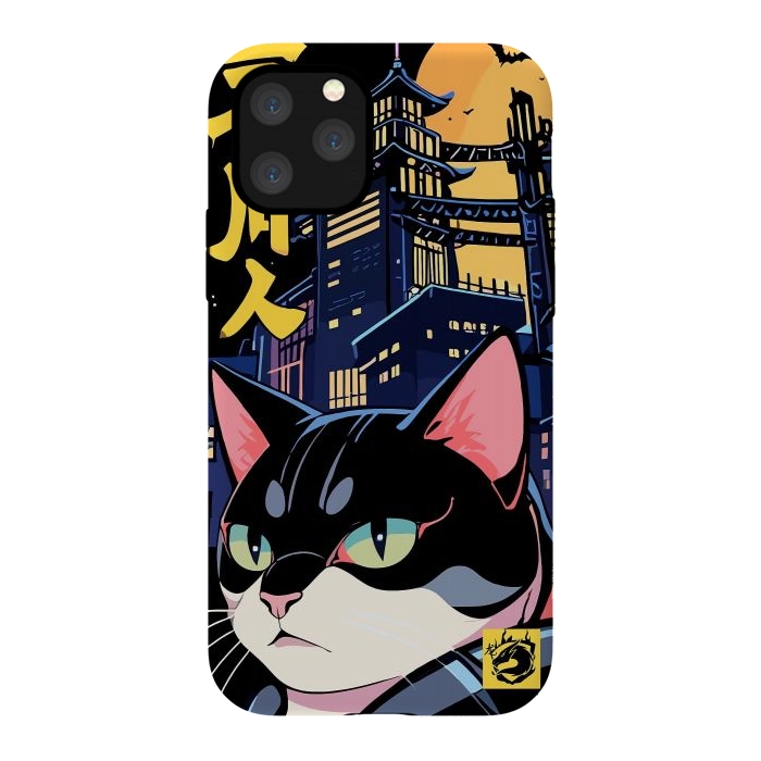 iPhone 11 Pro StrongFit Halloween Cat Japan by LM2Kone