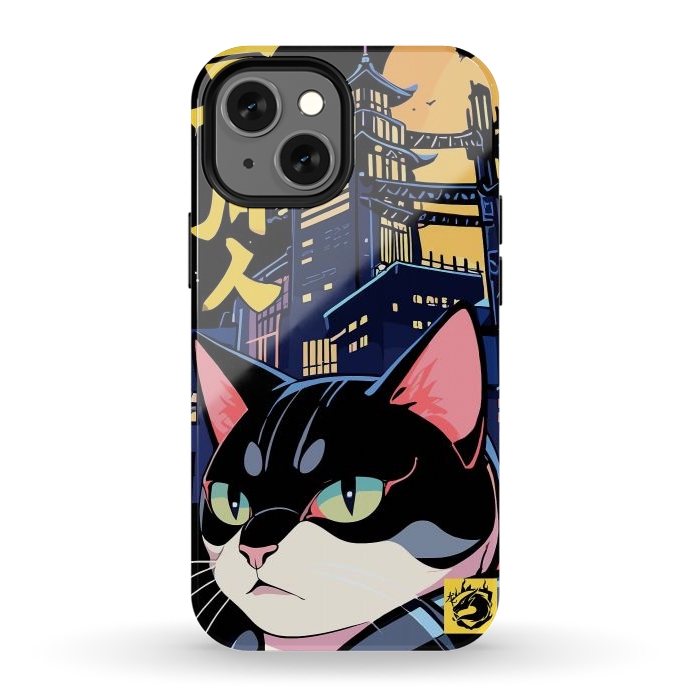 iPhone 12 mini StrongFit Halloween Cat Japan by LM2Kone