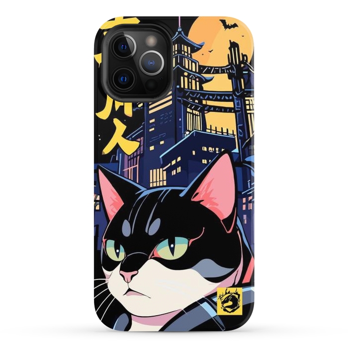 iPhone 12 Pro Max StrongFit Halloween Cat Japan by LM2Kone