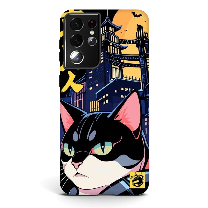 Galaxy S21 ultra StrongFit Halloween Cat Japan by LM2Kone