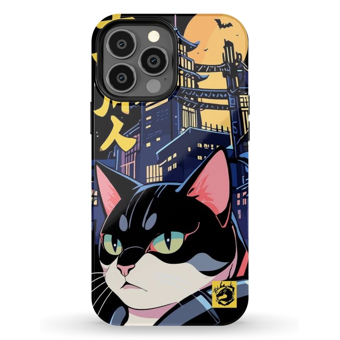 iPhone 13 Pro Max StrongFit Halloween Cat Japan by LM2Kone