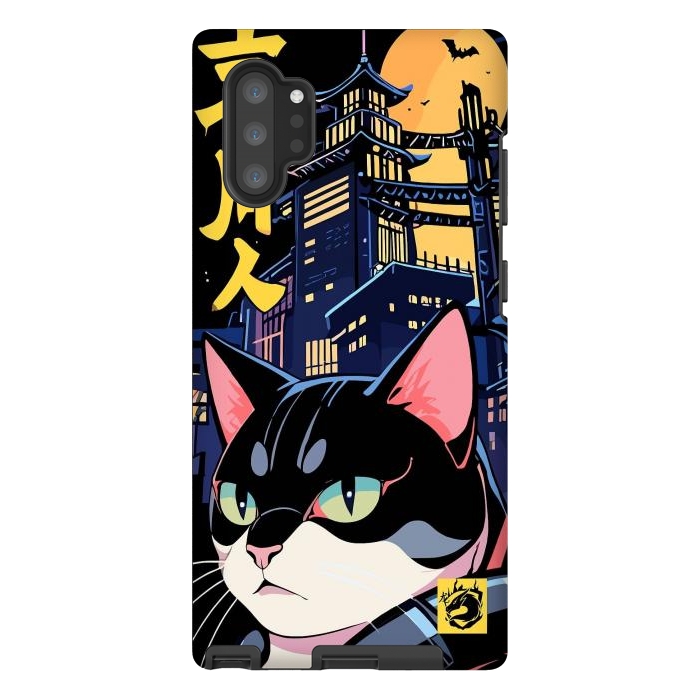 Galaxy Note 10 plus StrongFit Halloween Cat Japan by LM2Kone