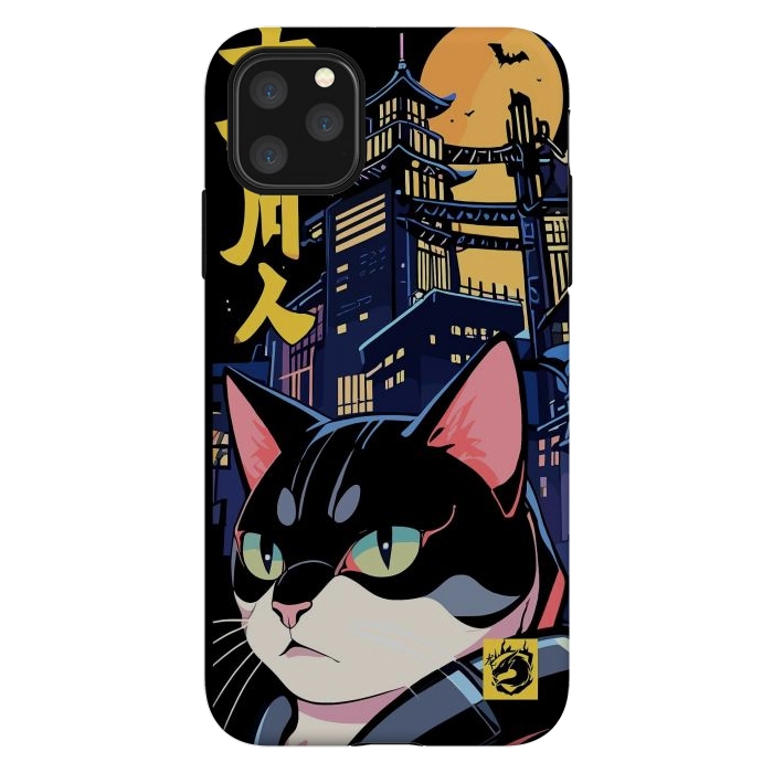 iPhone 11 Pro Max StrongFit Halloween Cat Japan by LM2Kone