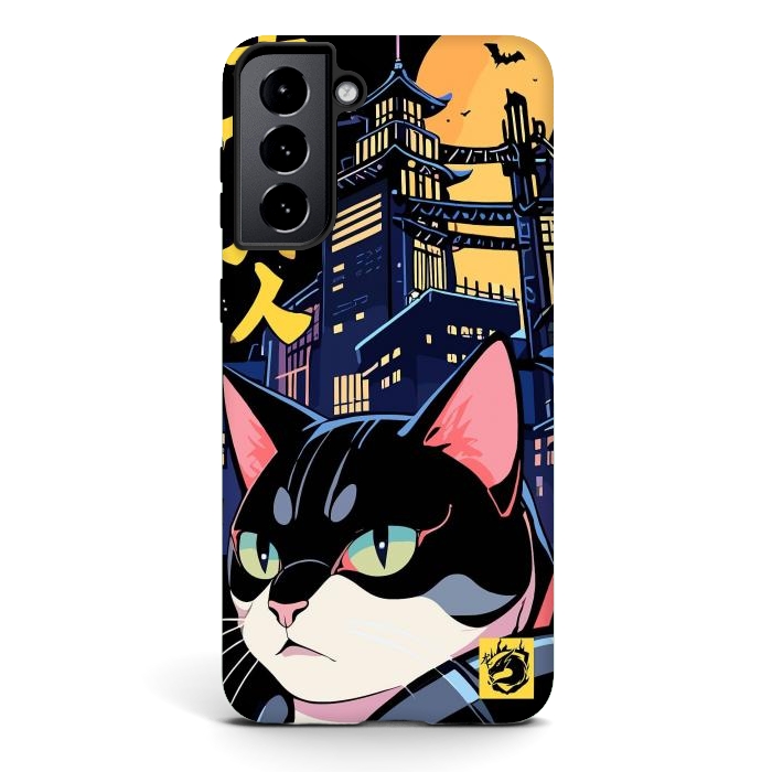 Galaxy S21 plus StrongFit Halloween Cat Japan by LM2Kone