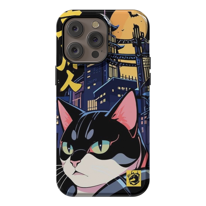 iPhone 14 Pro max StrongFit Halloween Cat Japan by LM2Kone