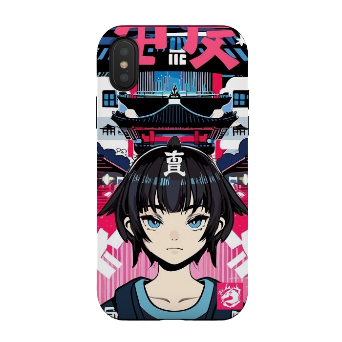 iPhone Xs / X StrongFit Japanese Anime girl by LM2Kone