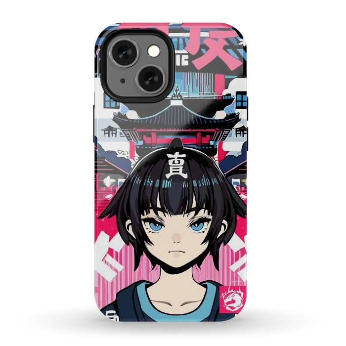 iPhone 12 mini StrongFit Japanese Anime girl by LM2Kone