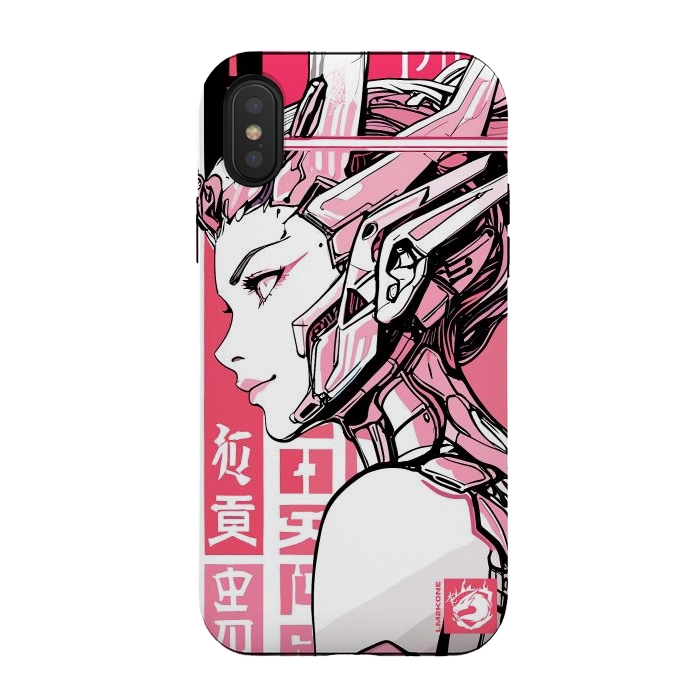 iPhone Xs / X StrongFit Cyberpunk Girly Cyborg by LM2Kone