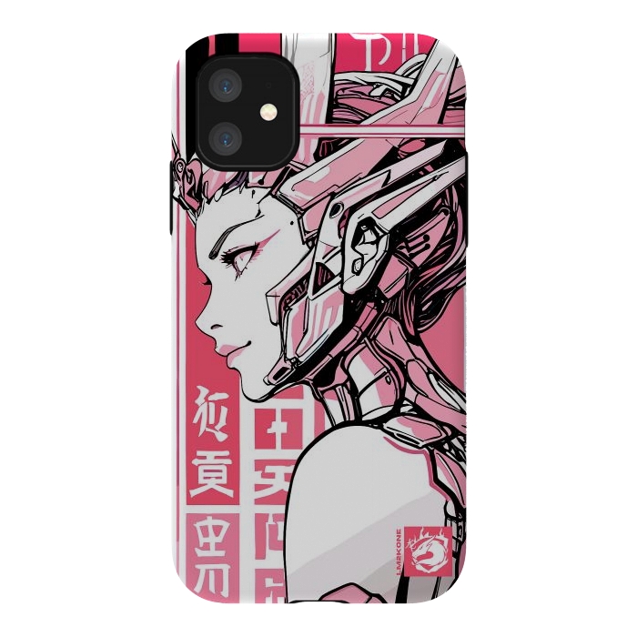 iPhone 11 StrongFit Cyberpunk Girly Cyborg by LM2Kone