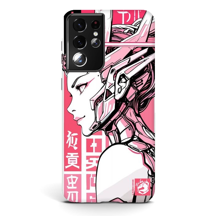 Galaxy S21 ultra StrongFit Cyberpunk Girly Cyborg by LM2Kone