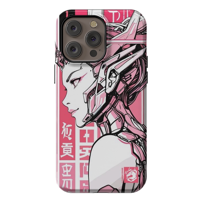 iPhone 14 Pro max StrongFit Cyberpunk Girly Cyborg by LM2Kone