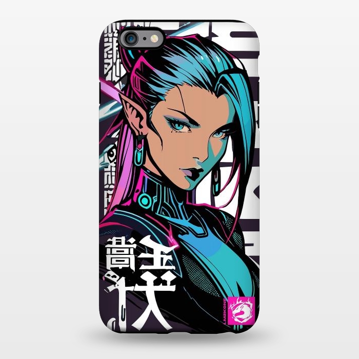 iPhone 6/6s plus StrongFit Cyberpunk Neon Woman by LM2Kone