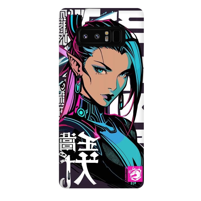 Galaxy Note 8 StrongFit Cyberpunk Neon Woman by LM2Kone