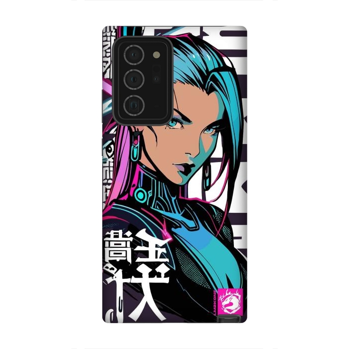 Galaxy Note 20 Ultra StrongFit Cyberpunk Neon Woman by LM2Kone