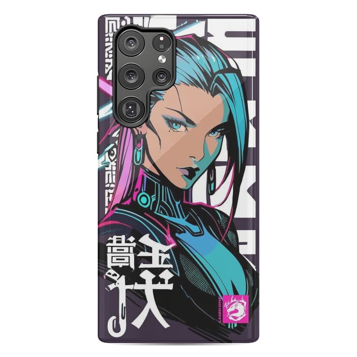 Galaxy S22 Ultra StrongFit Cyberpunk Neon Woman by LM2Kone