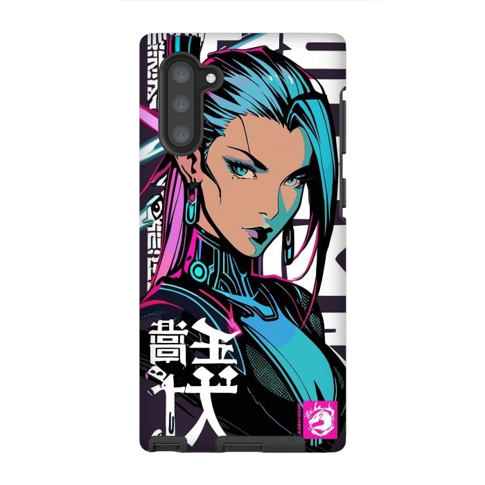 Galaxy Note 10 StrongFit Cyberpunk Neon Woman by LM2Kone