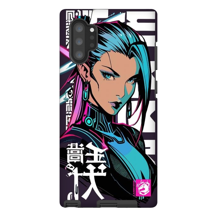 Galaxy Note 10 plus StrongFit Cyberpunk Neon Woman by LM2Kone