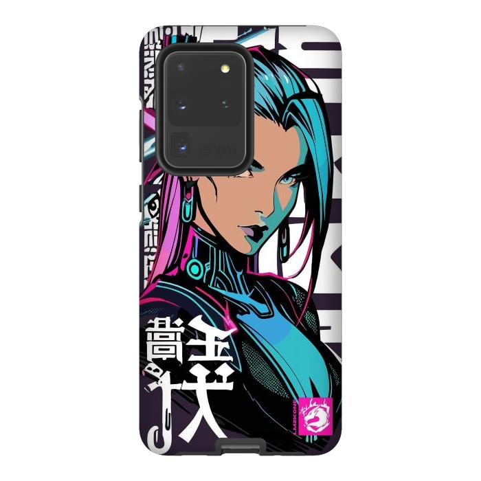 Galaxy S20 Ultra StrongFit Cyberpunk Neon Woman by LM2Kone