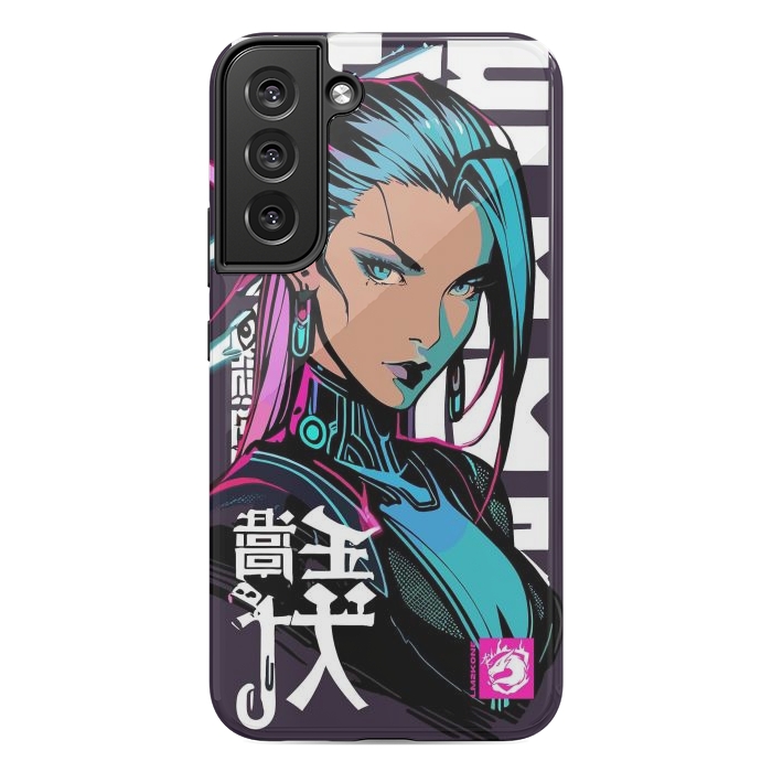 Galaxy S22 plus StrongFit Cyberpunk Neon Woman by LM2Kone