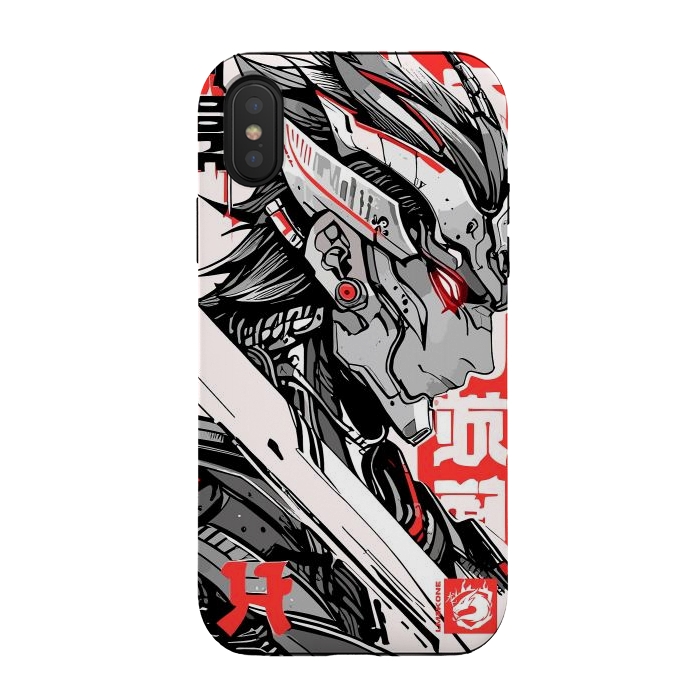 iPhone Xs / X StrongFit Samurai Red Cyborg by LM2Kone