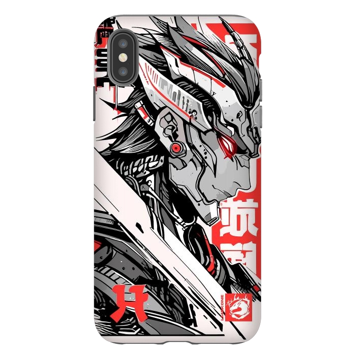 iPhone Xs Max StrongFit Samurai Red Cyborg by LM2Kone