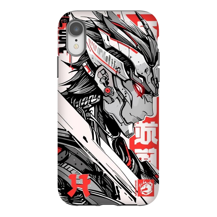 iPhone Xr StrongFit Samurai Red Cyborg by LM2Kone