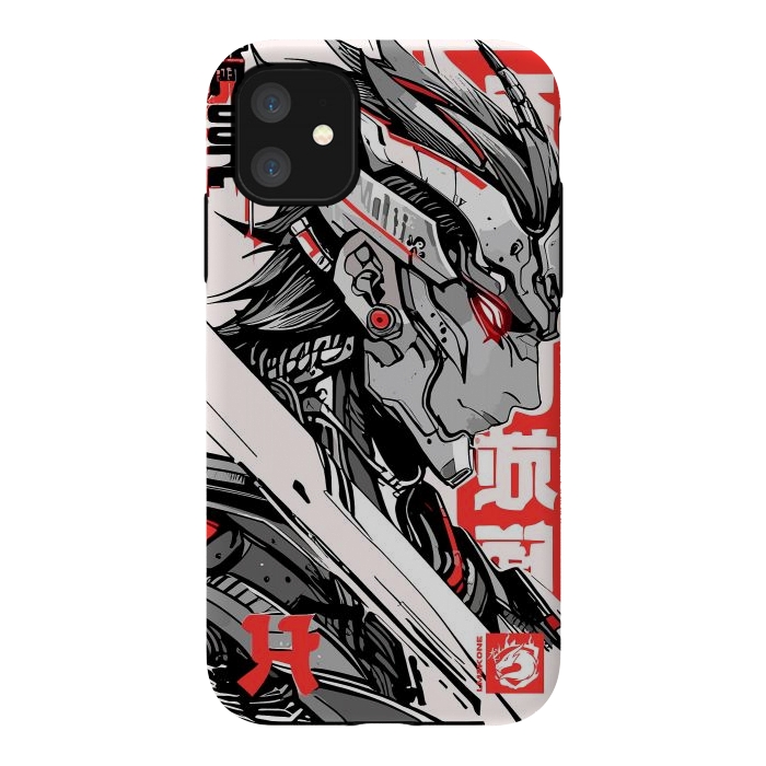 iPhone 11 StrongFit Samurai Red Cyborg by LM2Kone