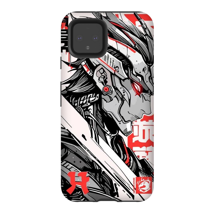 Pixel 4 StrongFit Samurai Red Cyborg by LM2Kone