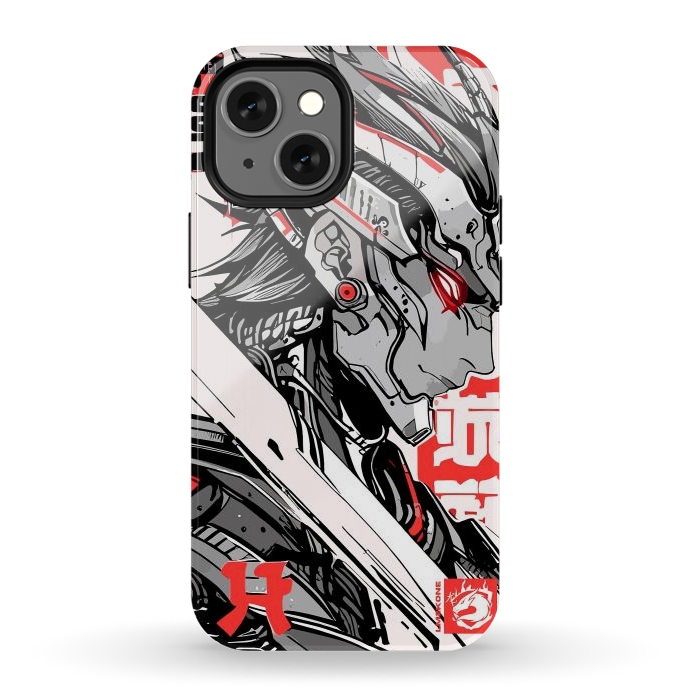 iPhone 12 mini StrongFit Samurai Red Cyborg by LM2Kone