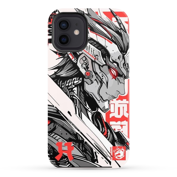 iPhone 12 StrongFit Samurai Red Cyborg by LM2Kone