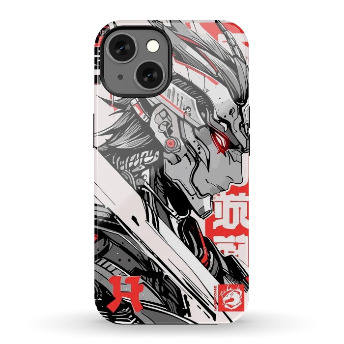 iPhone 13 StrongFit Samurai Red Cyborg by LM2Kone