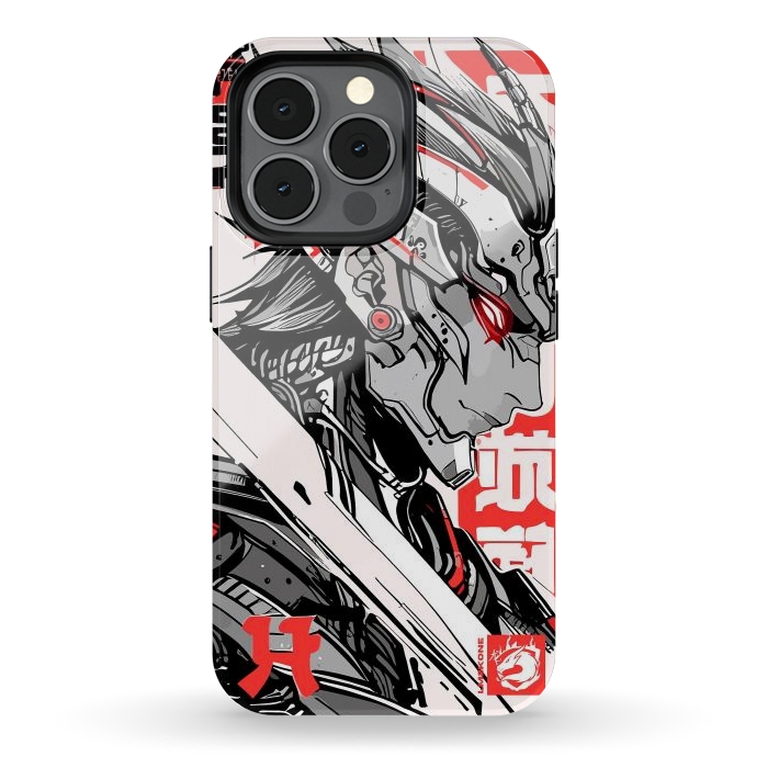 iPhone 13 pro StrongFit Samurai Red Cyborg by LM2Kone